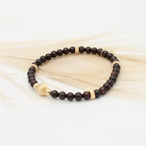 Dark Granaat armband  & Stripes