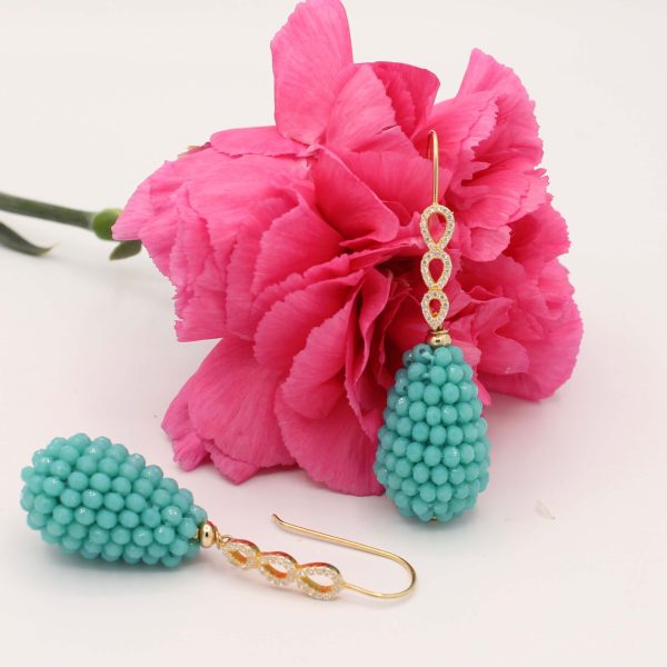 St.Tropez Beach Club ~ Turquoise oorhangers