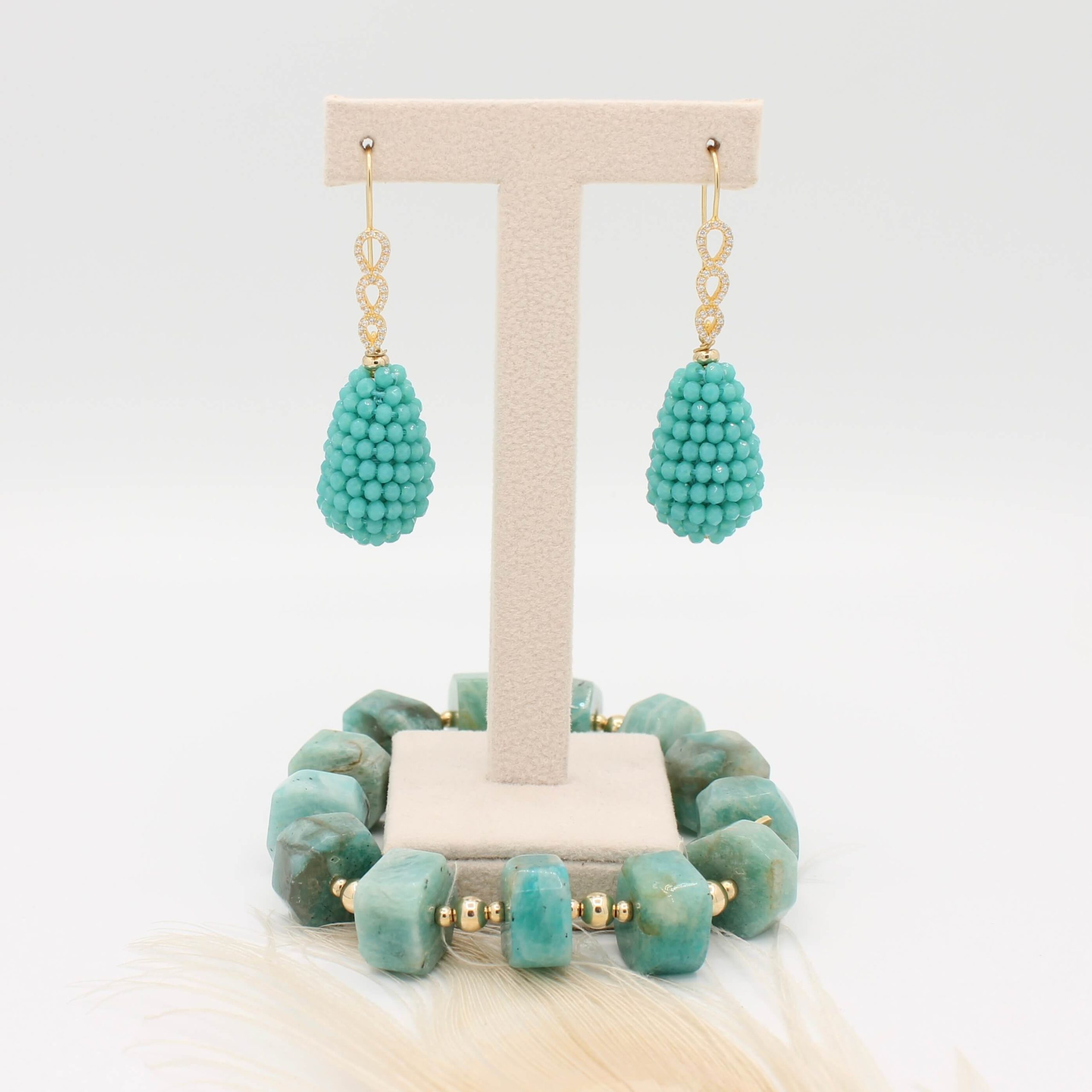 St.Tropez Beach Club ~ Turquoise oorhangers - Afbeelding 3