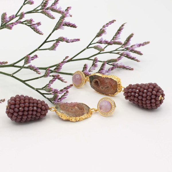 Exclusive ~  oorstekers met Agaat & Amethist