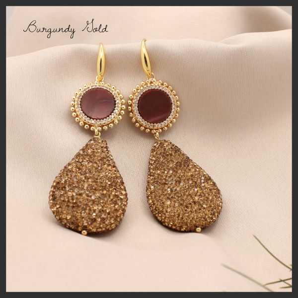 Cocktail oorhangers for more Gold Glamour | Burgundy