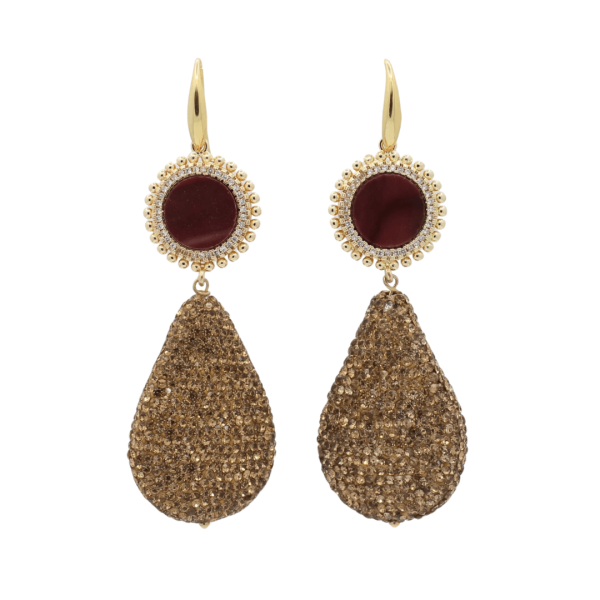 Cocktail oorhangers for more Gold Glamour | Burgundy