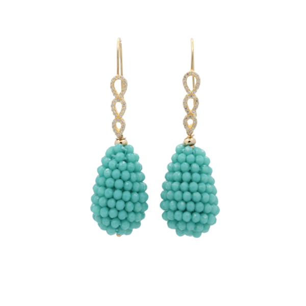 St.Tropez Beach Club ~ Turquoise oorhangers