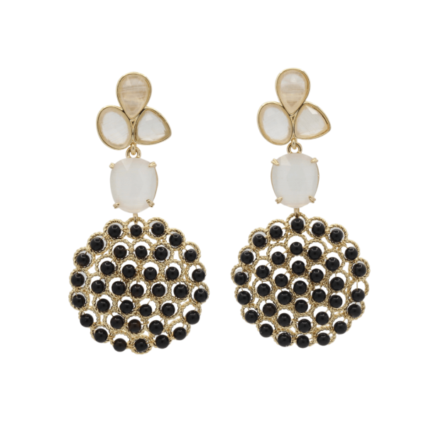 Beaded Flower Onyx & Cat’s Eye