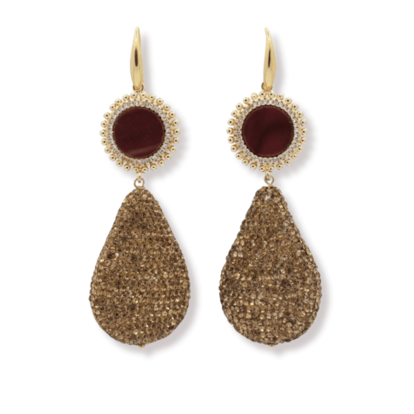 Cocktail oorhangers for more Gold Glamour | Burgundy