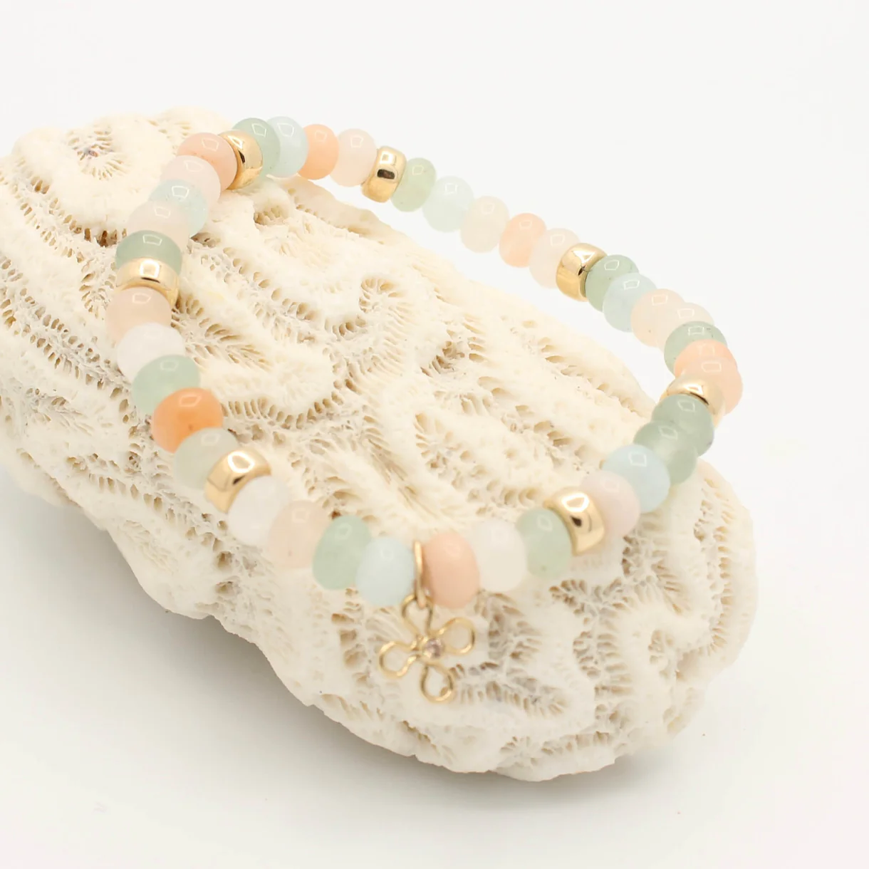 Joy Armband ~ met Amazoniet, Aventurijn, Maansteen en Rozenkwarts - Afbeelding 2