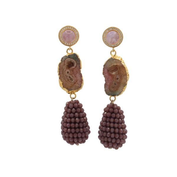 Exclusive ~  oorstekers met Agaat & Amethist