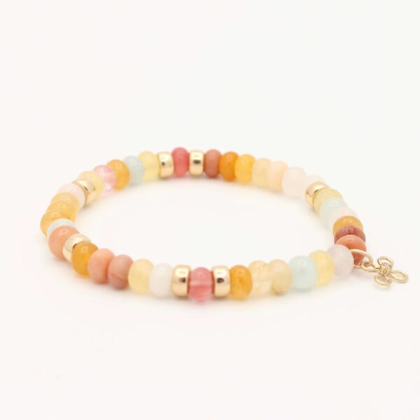 Joy Armband ~ met Citrien, Zonnesteen, Maansteen en Rozenkwarts