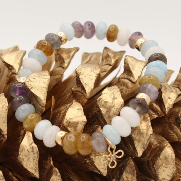 Luna Tris ~Joy Armband met Maansteen, Amazoniet en Amethist