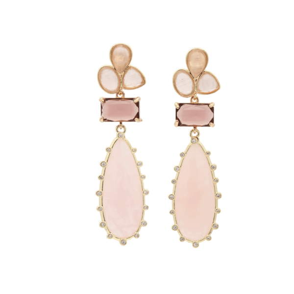 Pink Roza oorstekers |Rozenkwarts