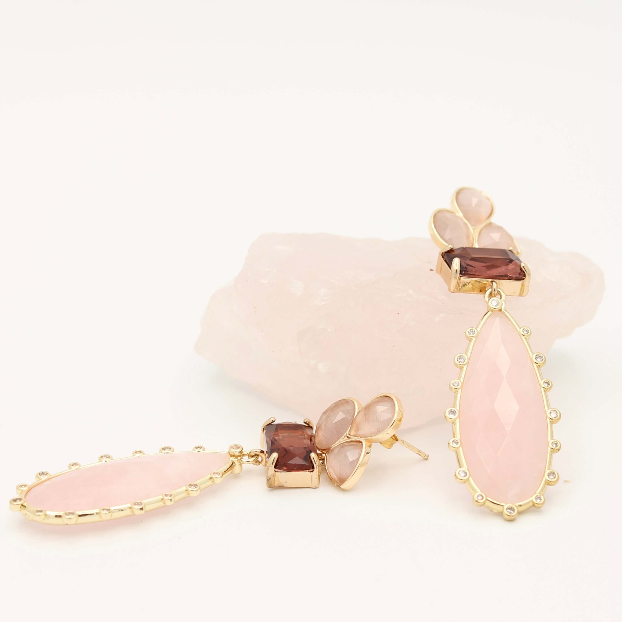 Pink Roza oorstekers |Rozenkwarts~ Vienna - Afbeelding 3
