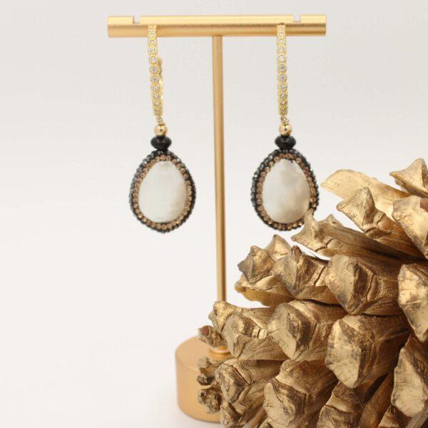 Creolen Cristalli | Pearl Drop - Sterling Silver