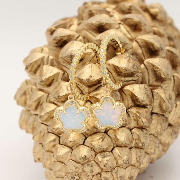 Creolen Cristalli | White Flower- Sterling Silver