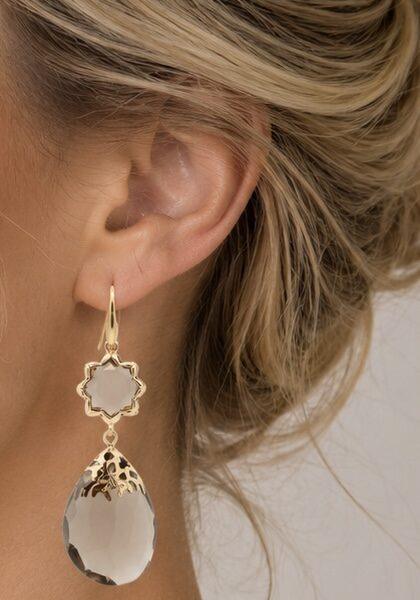 Statement oorbellen taupe