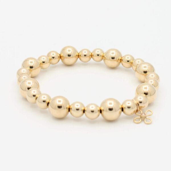 Gold Filled armband. Armband met gouden bolletjes die niet verkleuren. 10 mm en 7 mm
