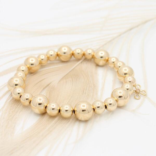 Gold Filled armband. Armband met gouden bolletjes die niet verkleuren. 10 mm en 7 mm