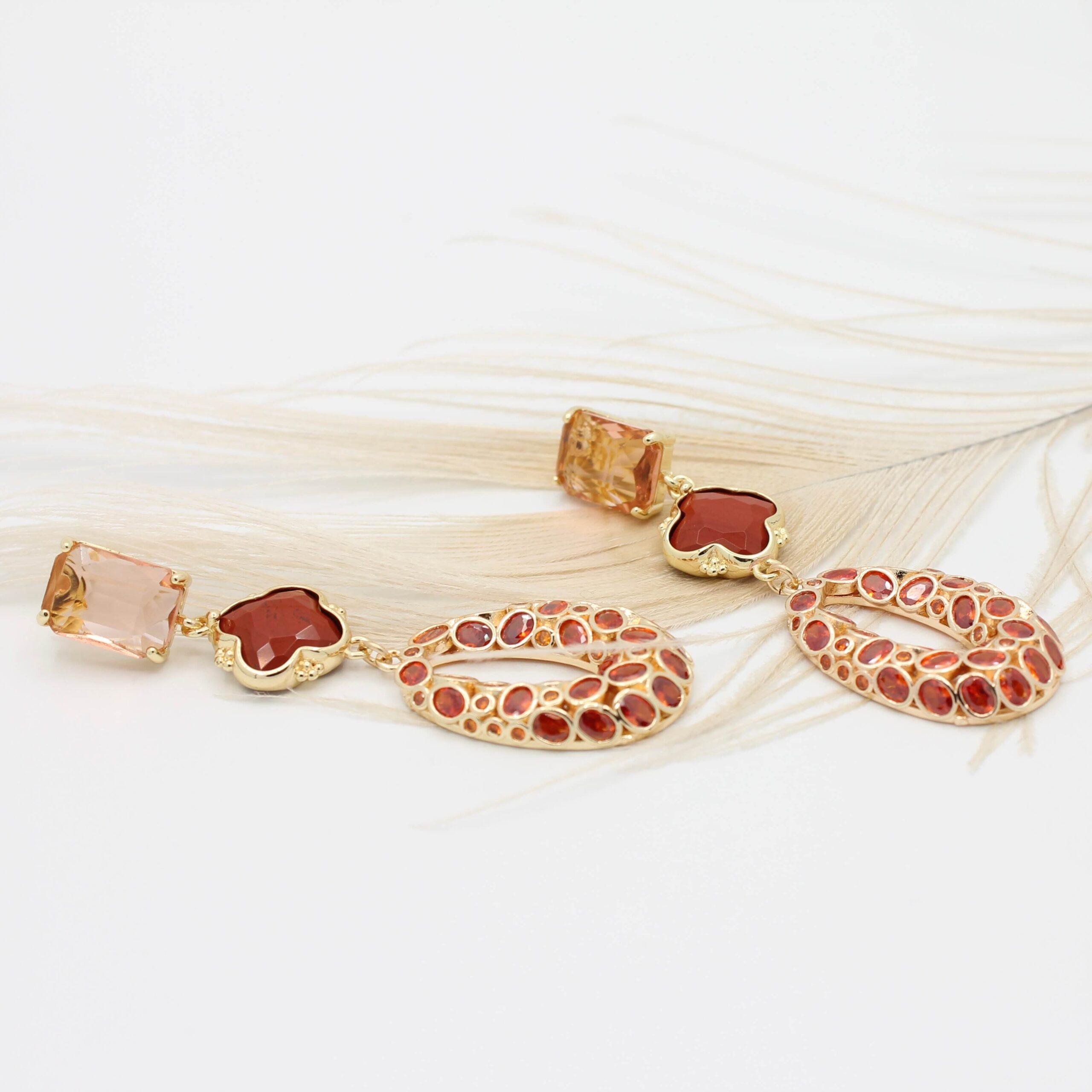 Paris Orange Red Jasper oorbellen - Afbeelding 3